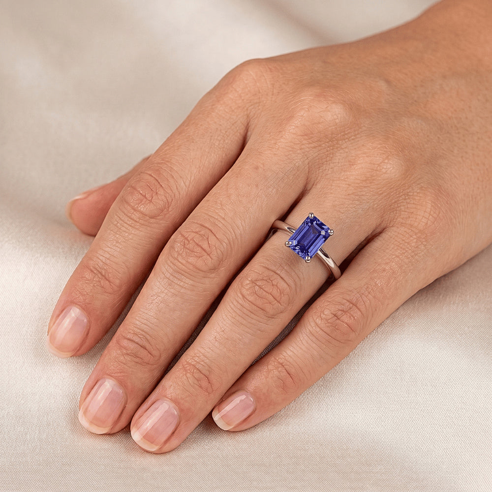 Natural Sapphire Ring 2ct - White Gold 14K