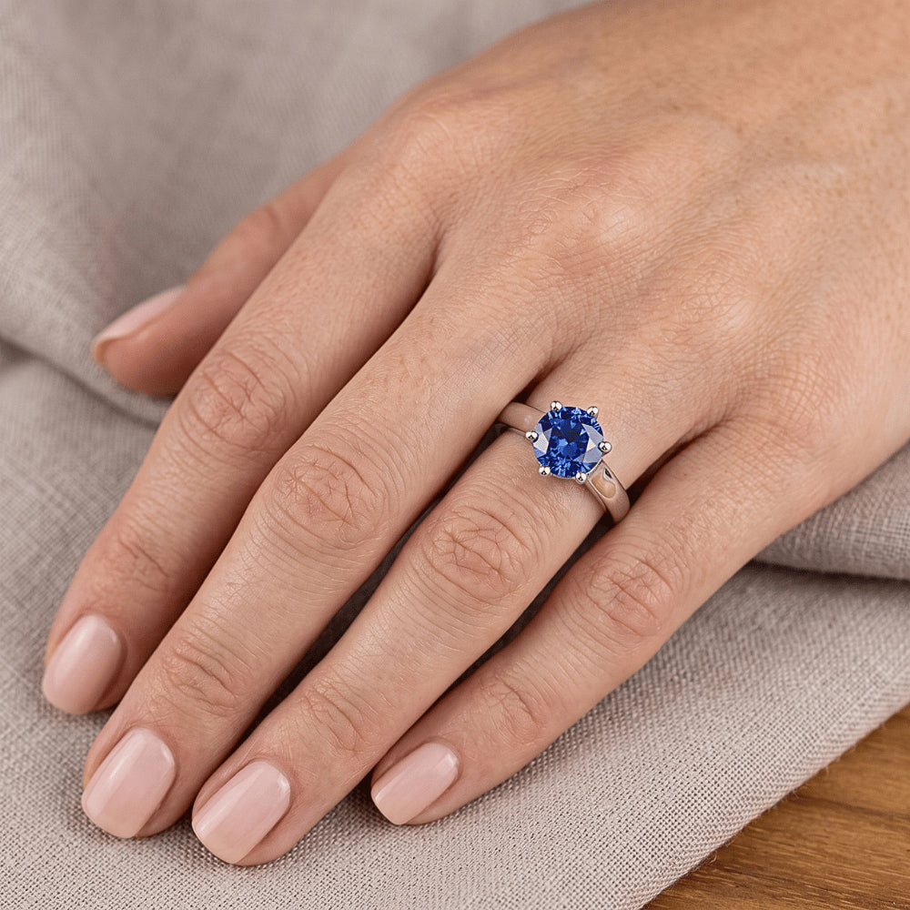 Natural Sapphire Ring 2ct - White Gold 14K