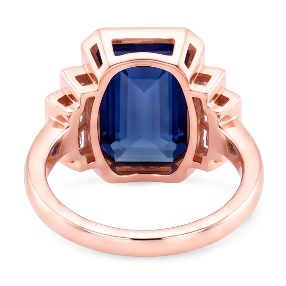 Natural Sapphire Ring 3.50ct - Rose Gold 14K