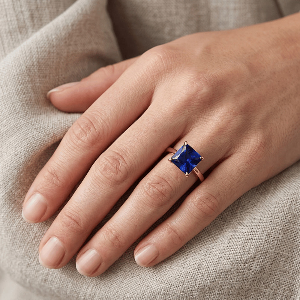 Natural Sapphire Ring 3.50ct - Rose Gold 14K