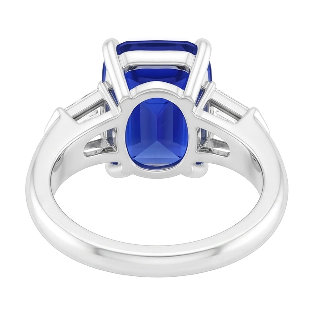 Natural Sapphire Ring 3.50ct - White Gold 14K