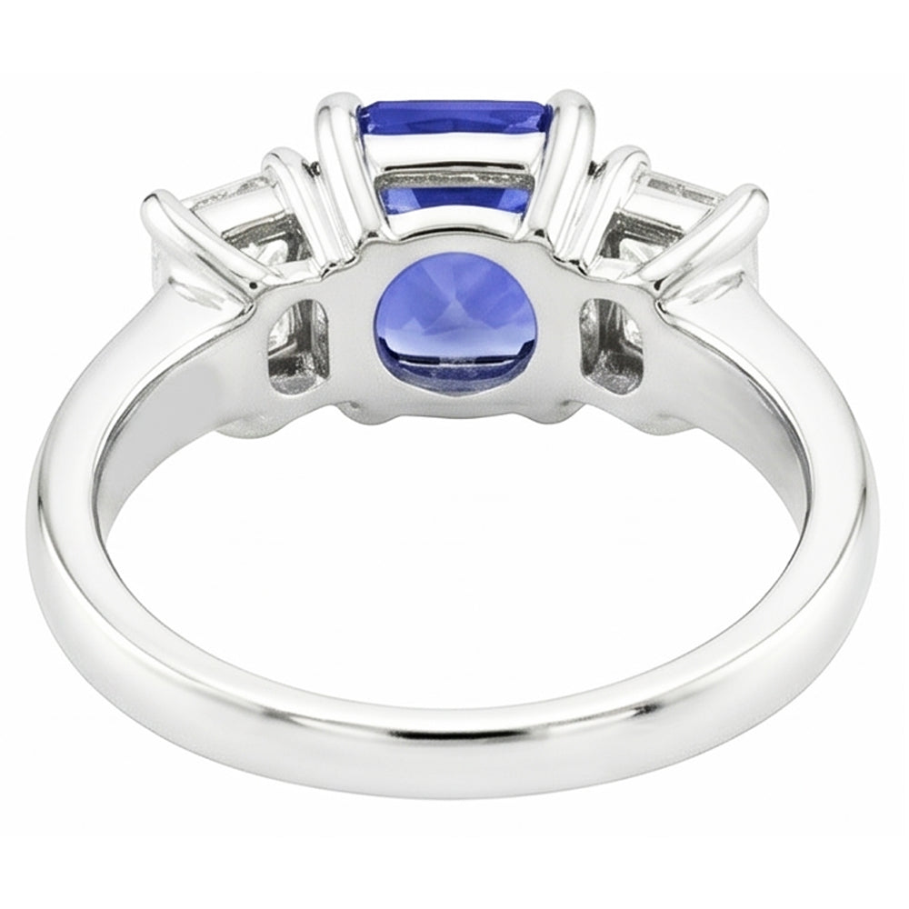 Natural Sapphire Ring 3.50ct - White Gold 14K