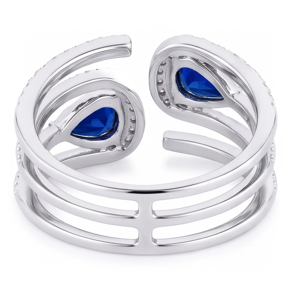 Natural Sapphire Ring 3.50ct - White Gold 14K