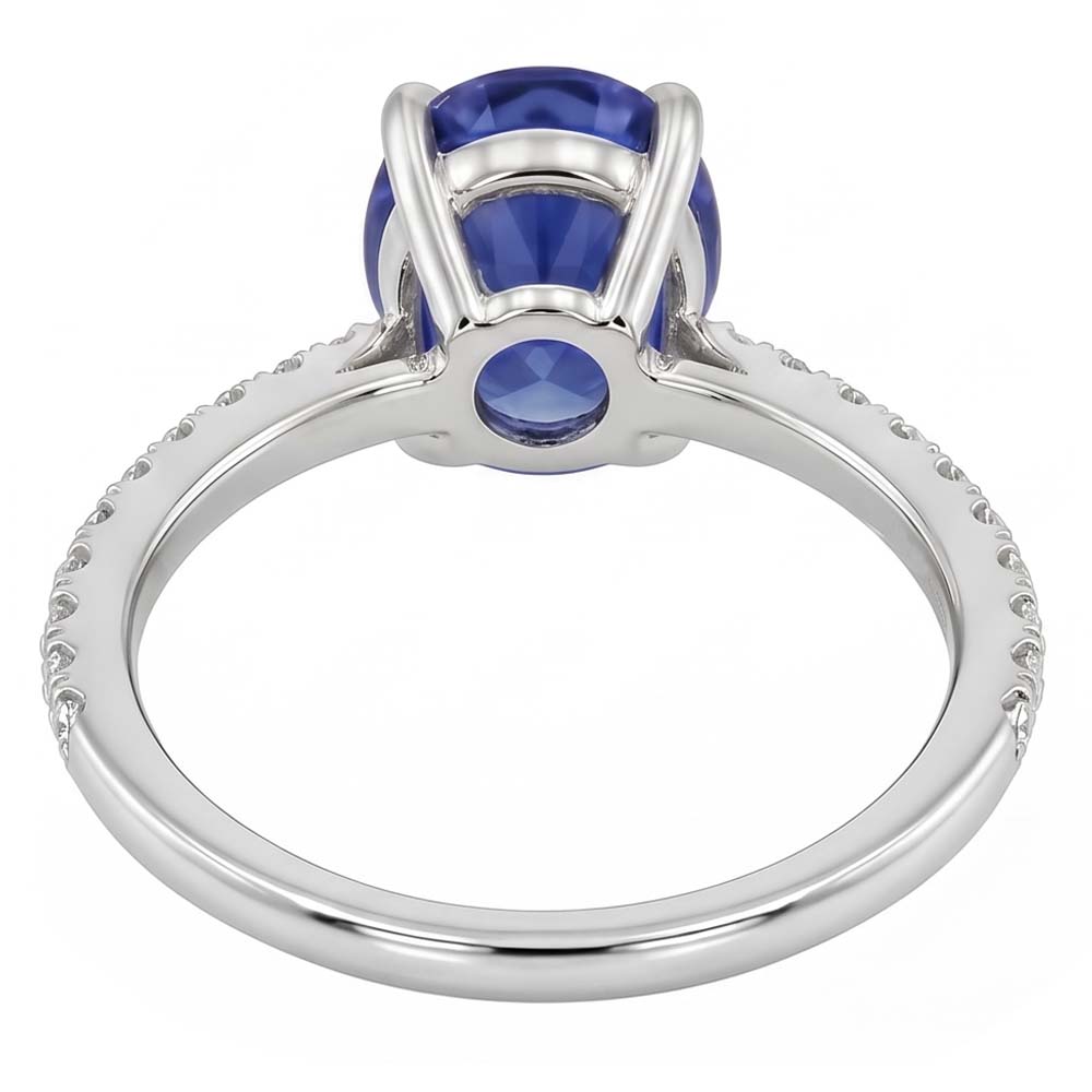 Natural Sapphire Ring 3.50ct - White Gold 14K
