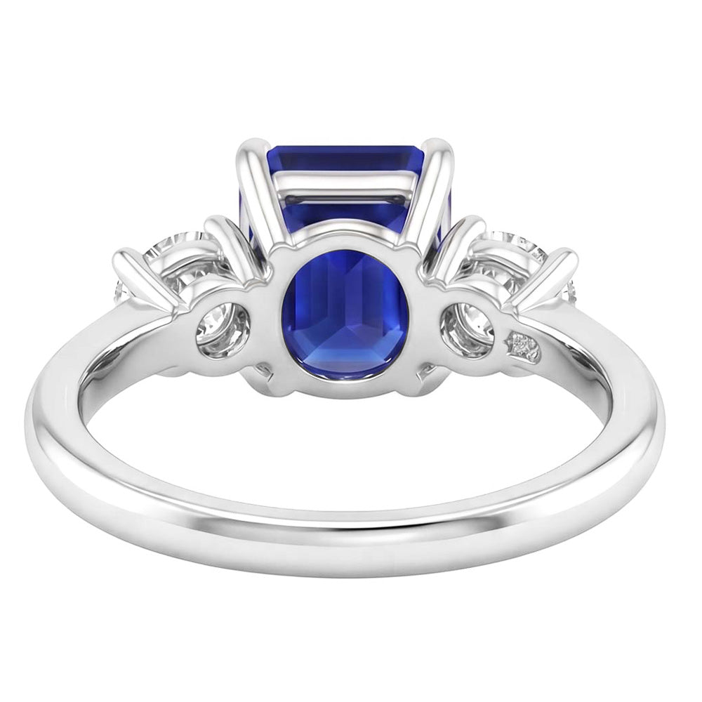 Natural Sapphire Ring 3.50ct - White Gold 14K