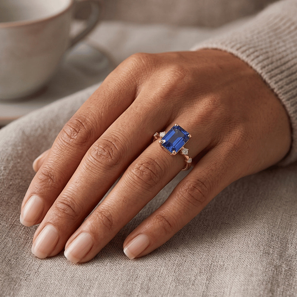 Natural Sapphire Ring 3.50ct - Yellow Gold 14K