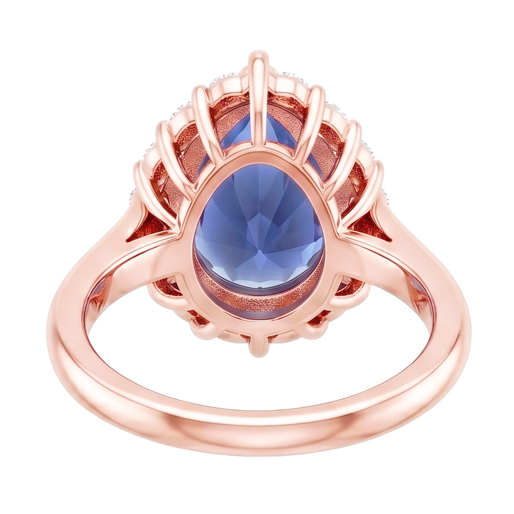 Natural Sapphire Ring 3.75ct - Rose Gold 14K