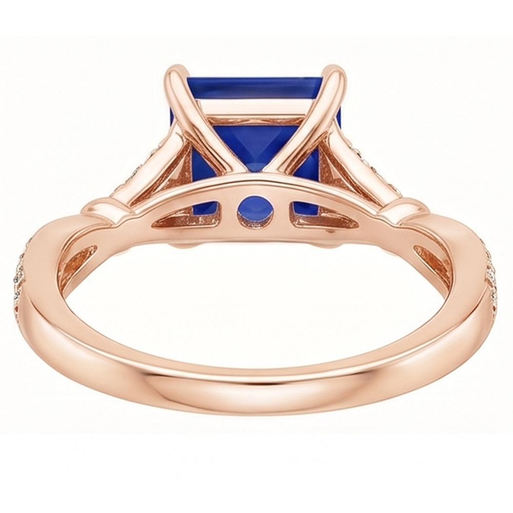 Natural Sapphire Ring 3.75ct - Rose Gold 14K