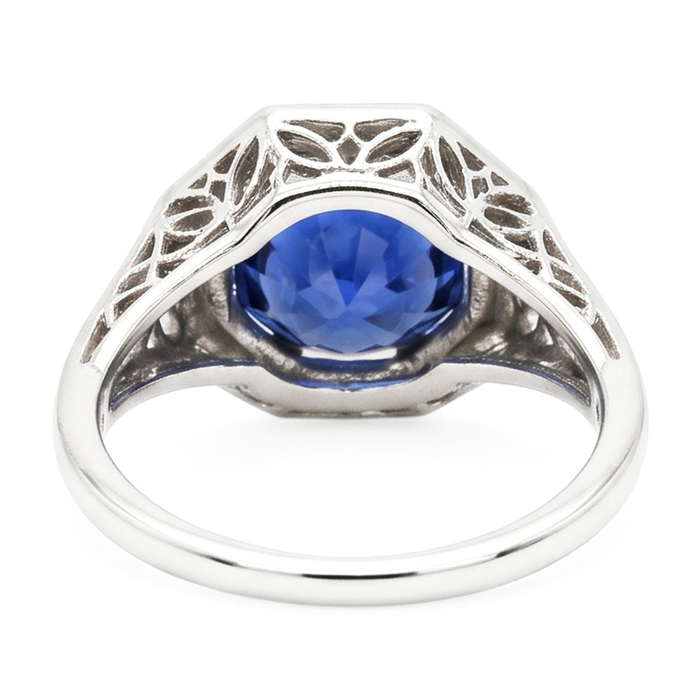 Natural Sapphire Ring 3ct - White Gold 14K