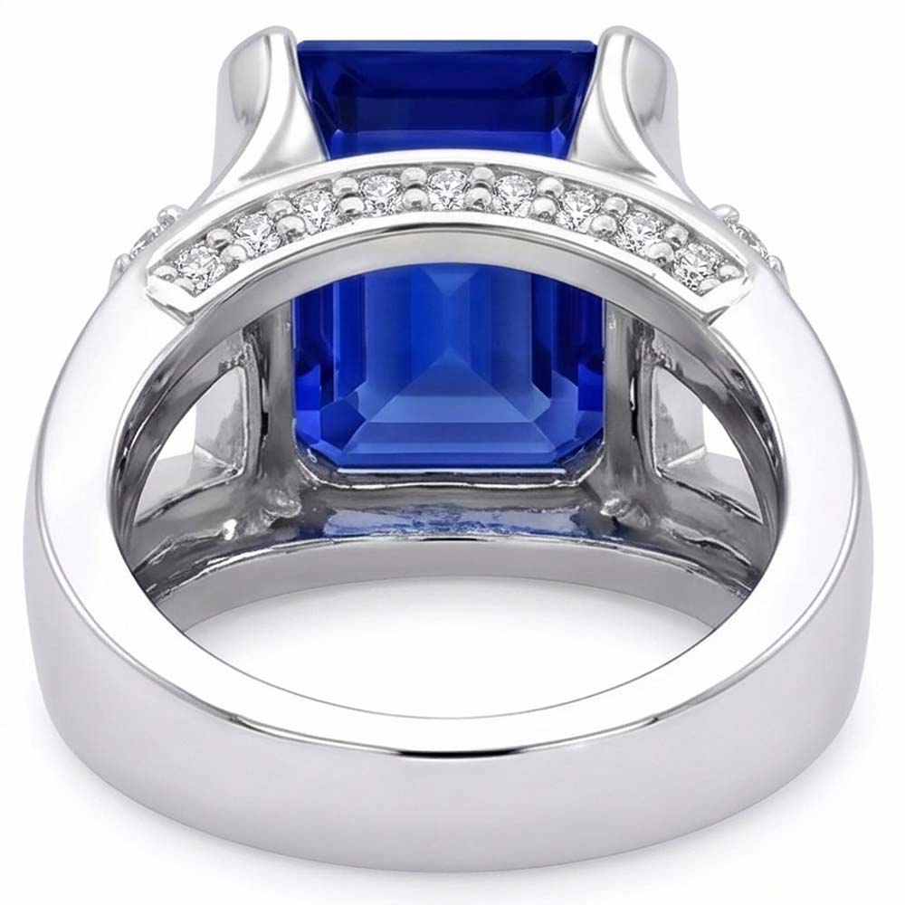 Natural Sapphire Ring 3ct - White Gold 14K