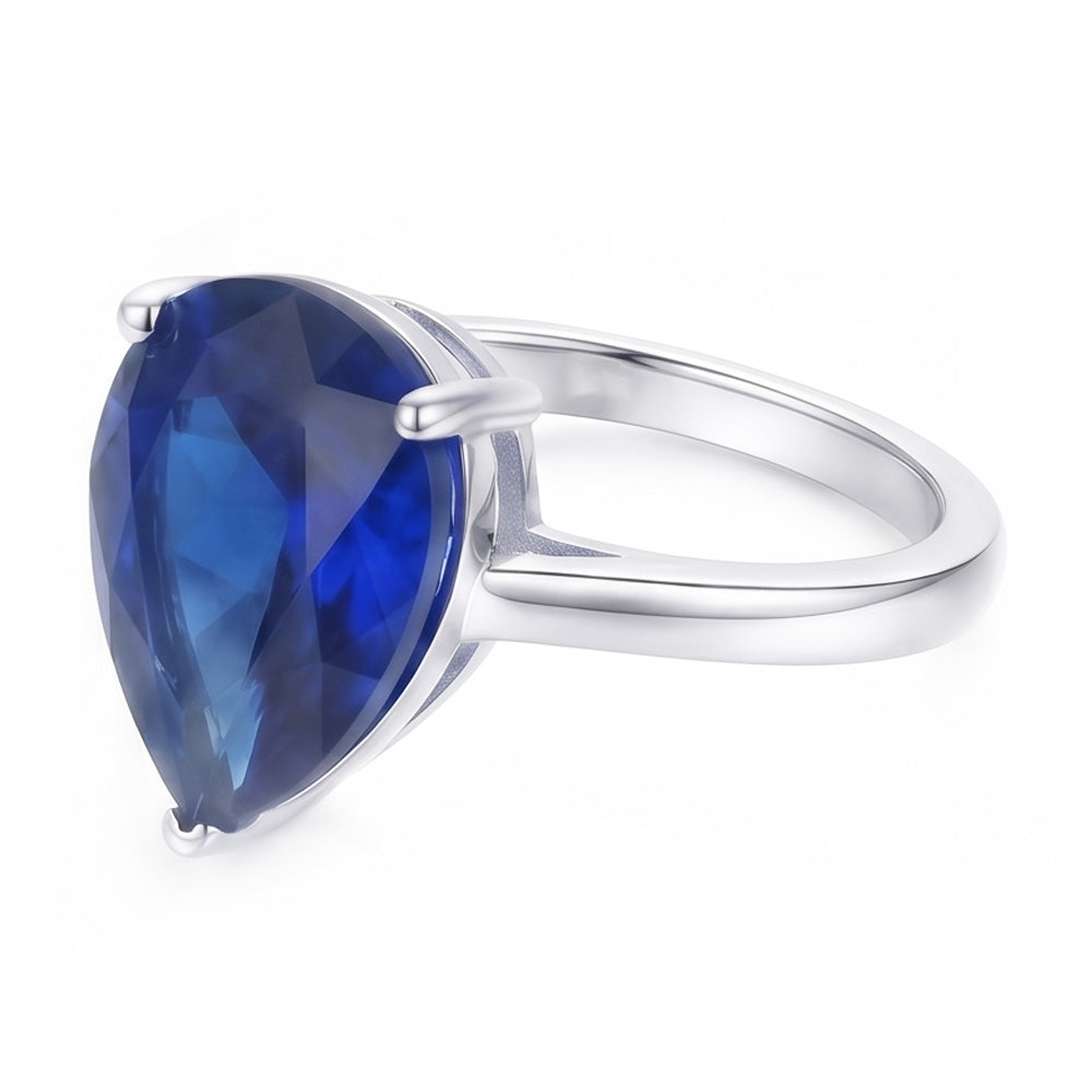 Natural Sapphire Ring 3ct - White Gold 14K