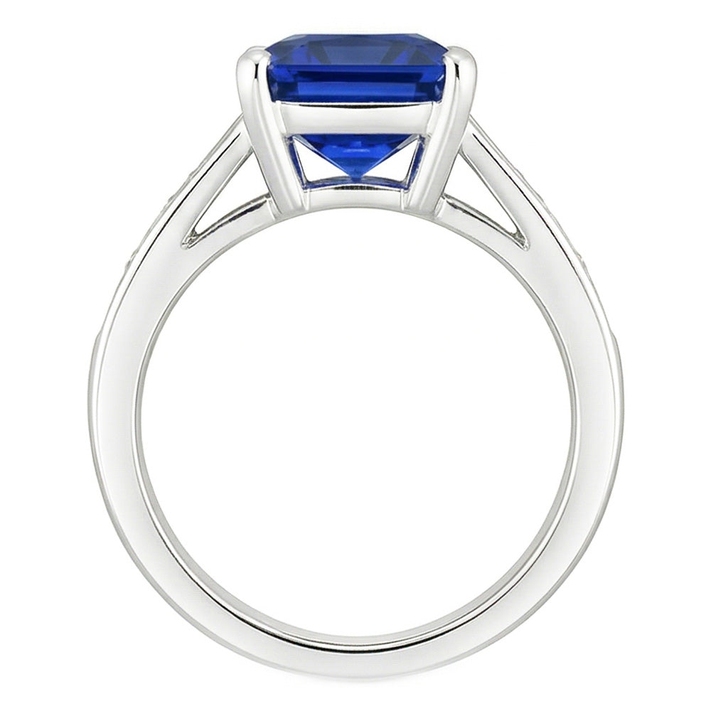 Natural Sapphire Ring 3ct - White Gold 14K