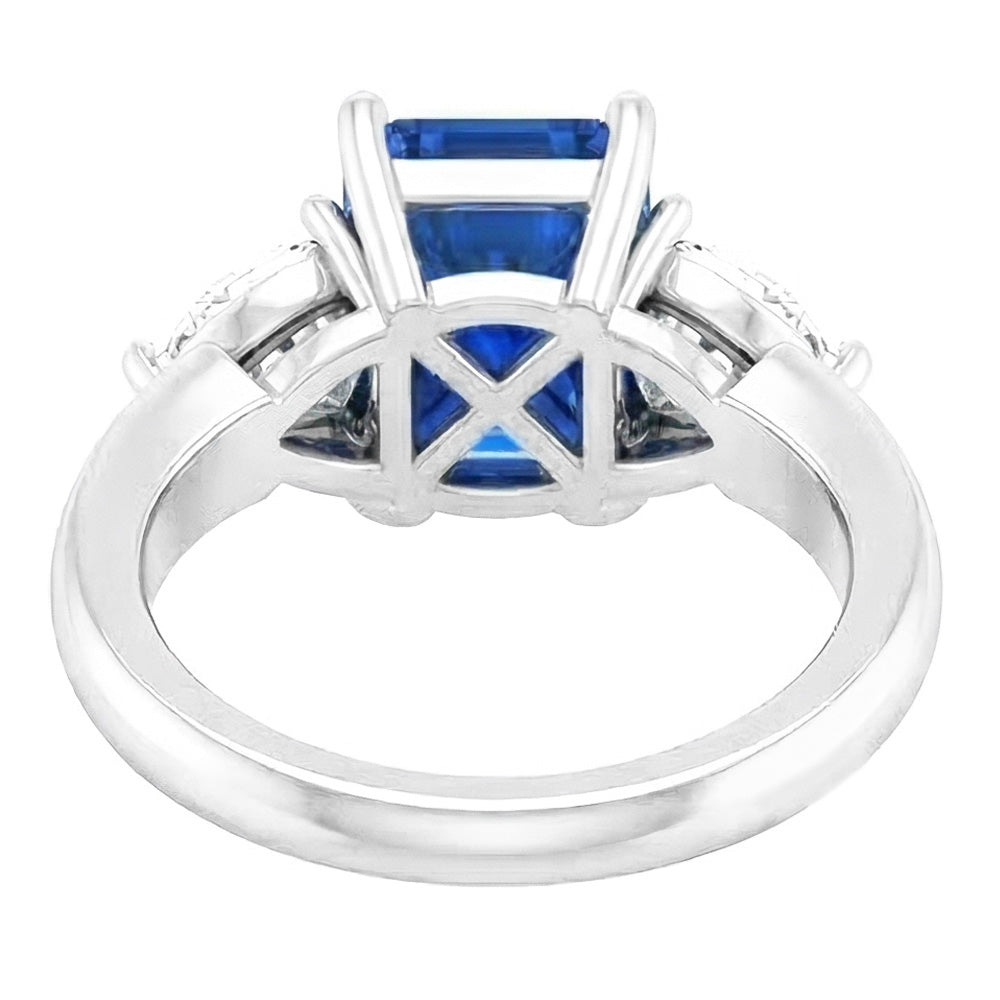 Natural Sapphire Ring 3ct - White Gold 14K