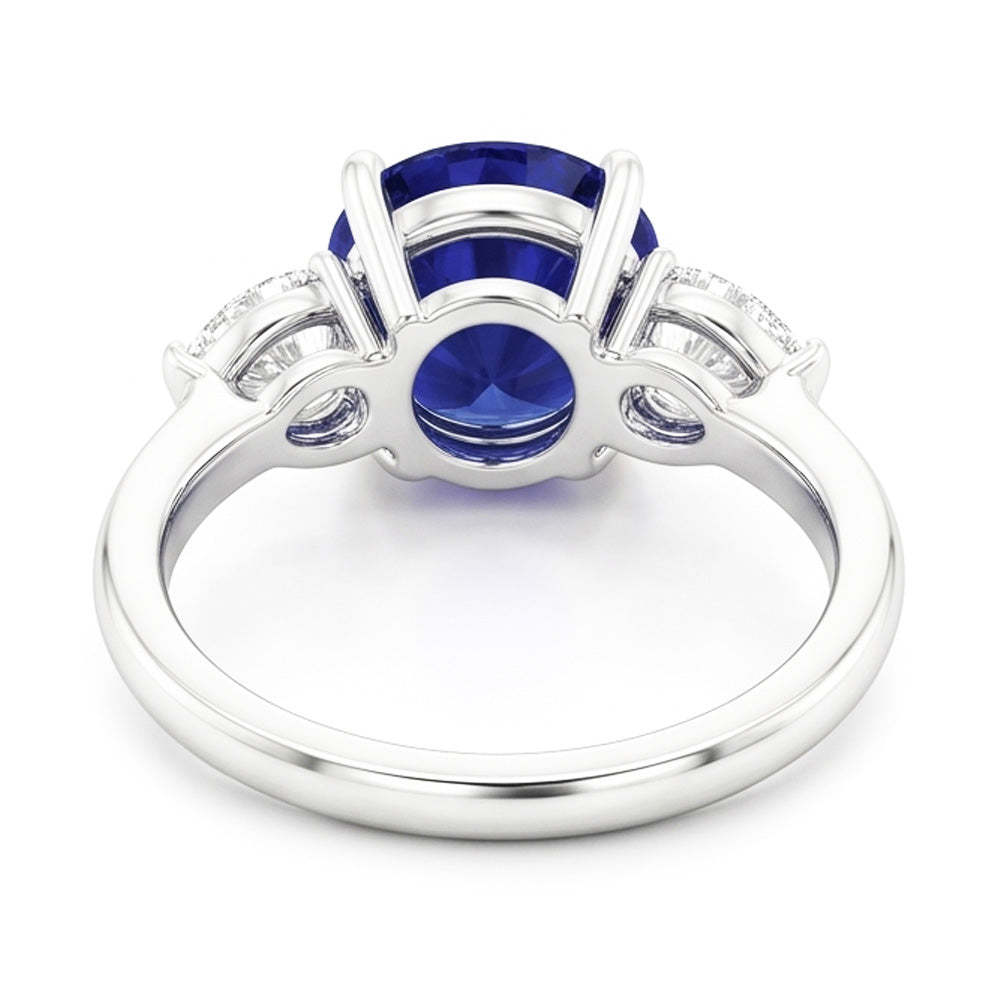 Natural Sapphire Ring 3ct - White Gold 14K