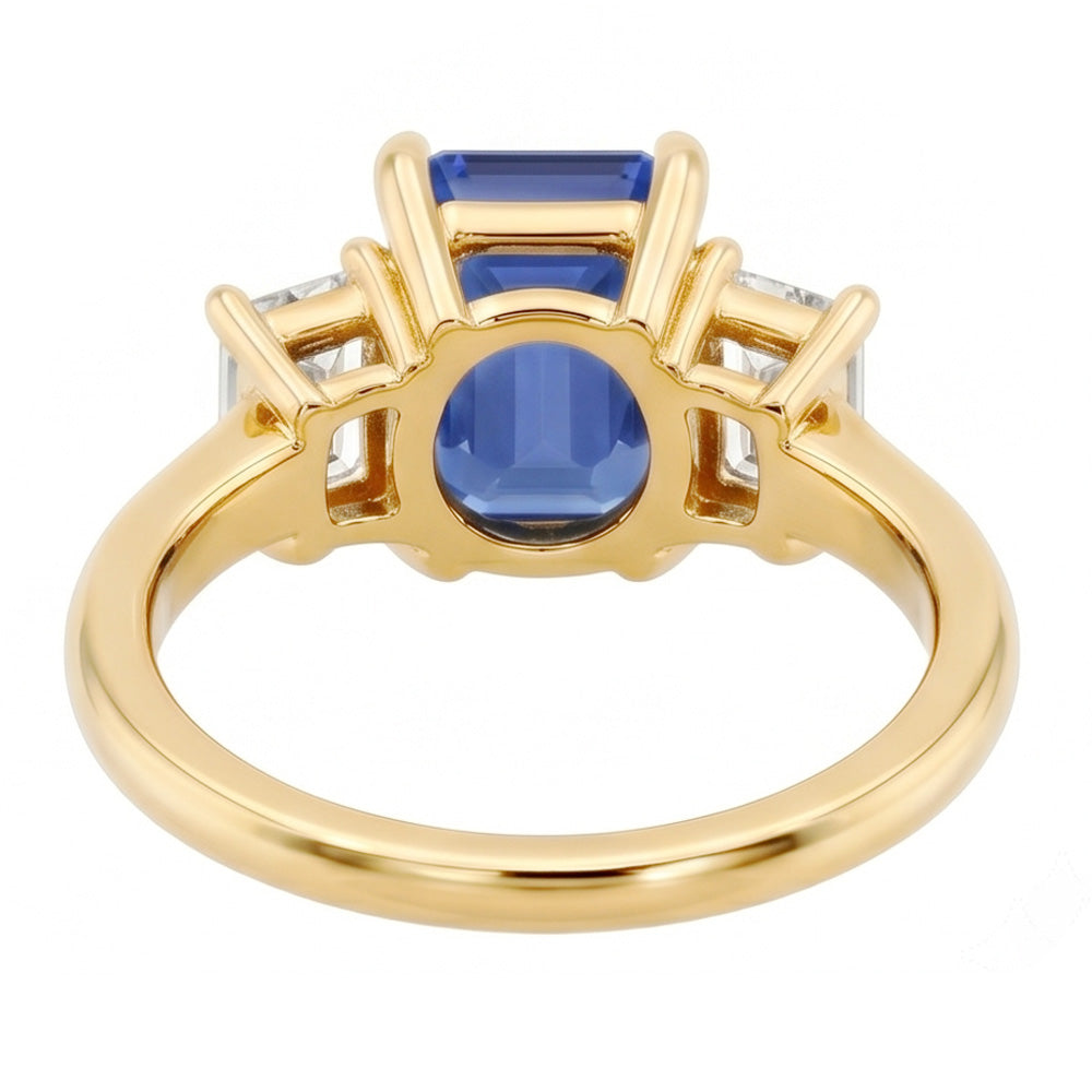 Natural Sapphire Ring 3ct - Yellow Gold 14K
