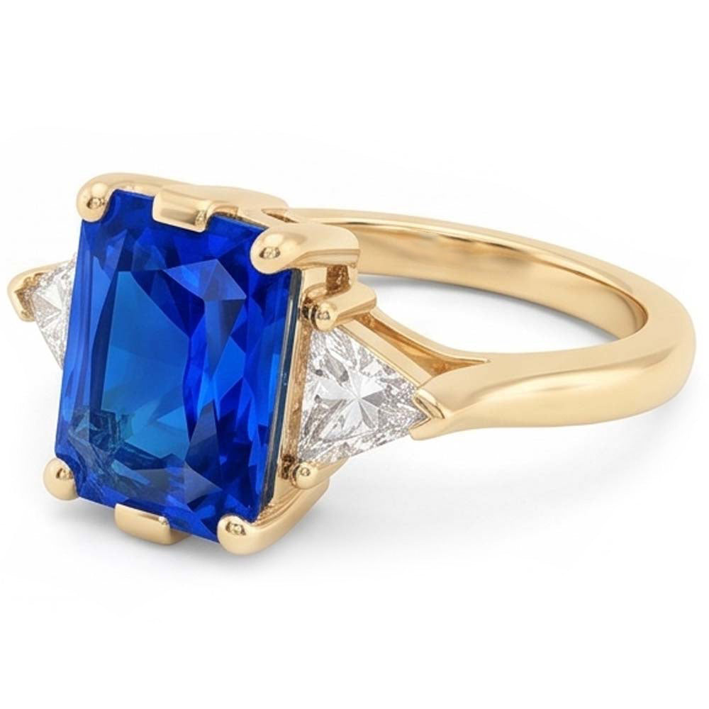 Natural Sapphire Ring 3ct - Yellow Gold 14K