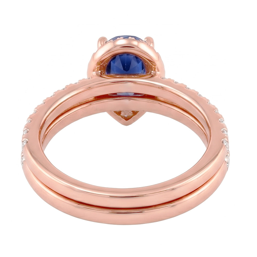 Natural Sapphire Ring 4.50ct - Rose Gold 14K