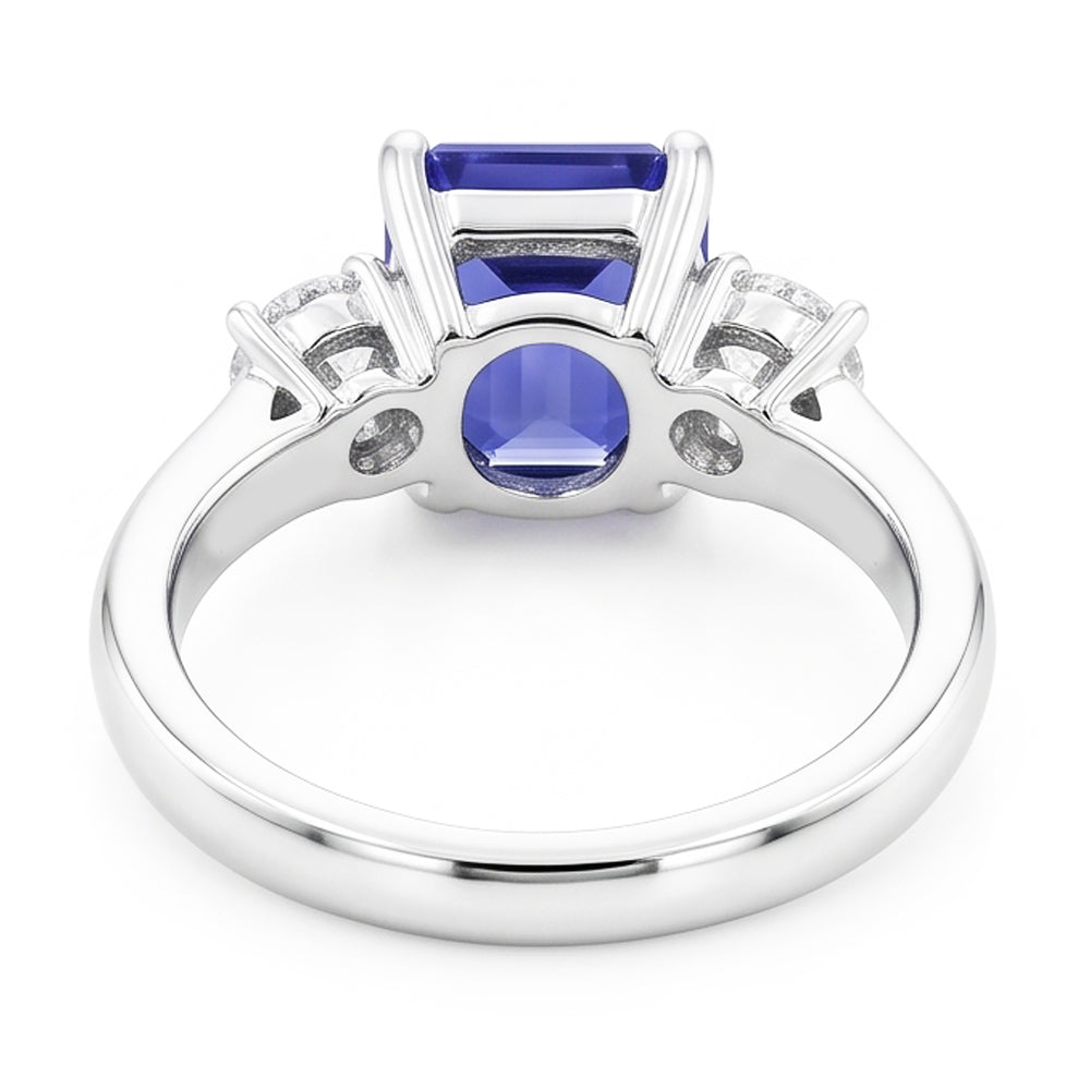 Natural Sapphire Ring 4.50ct - White Gold 14K
