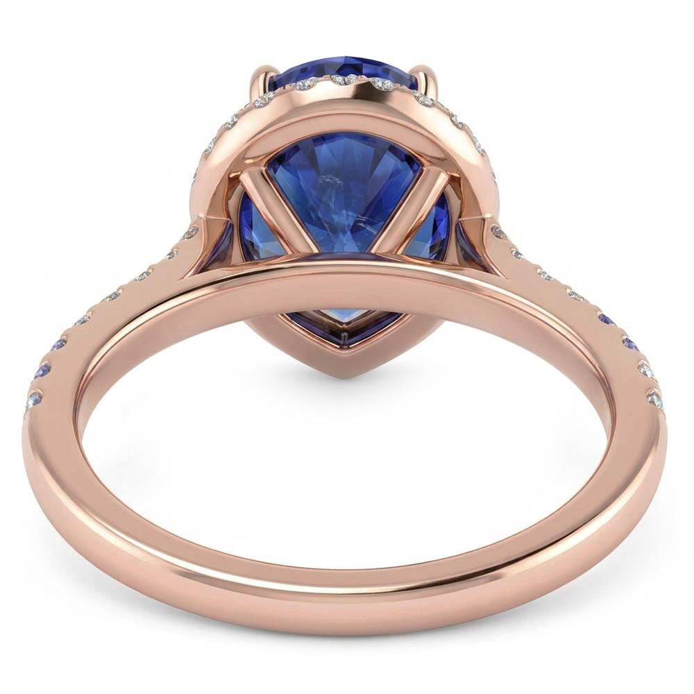 Natural Sapphire Ring 4ct - Rose Gold 14K