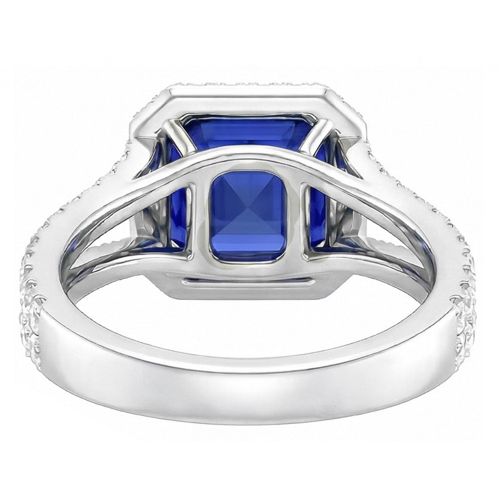 Natural Sapphire Ring 4ct - White Gold 14K