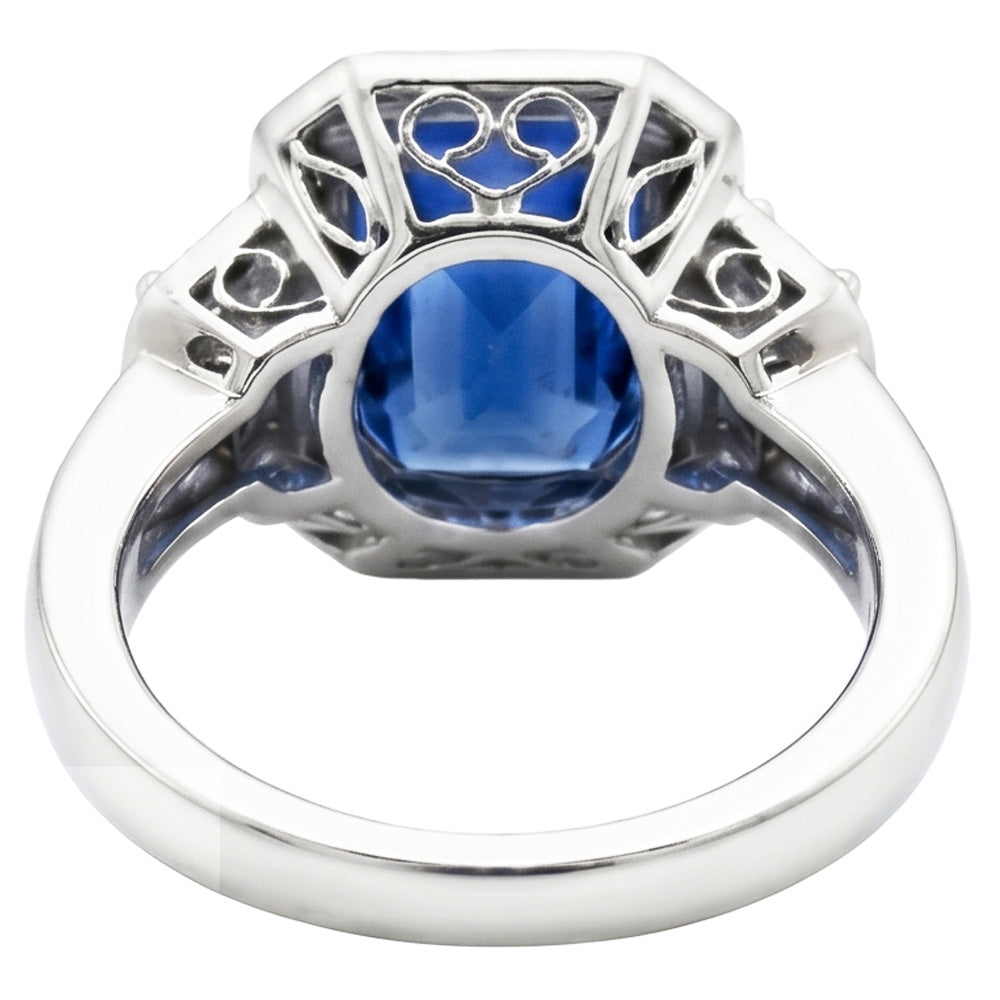 Natural Sapphire Ring 4ct - White Gold 14K
