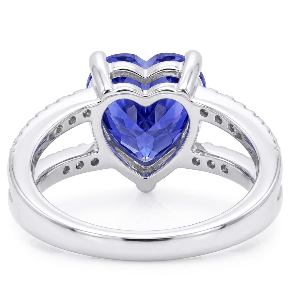 Natural Sapphire Ring 4ct - White Gold 14K