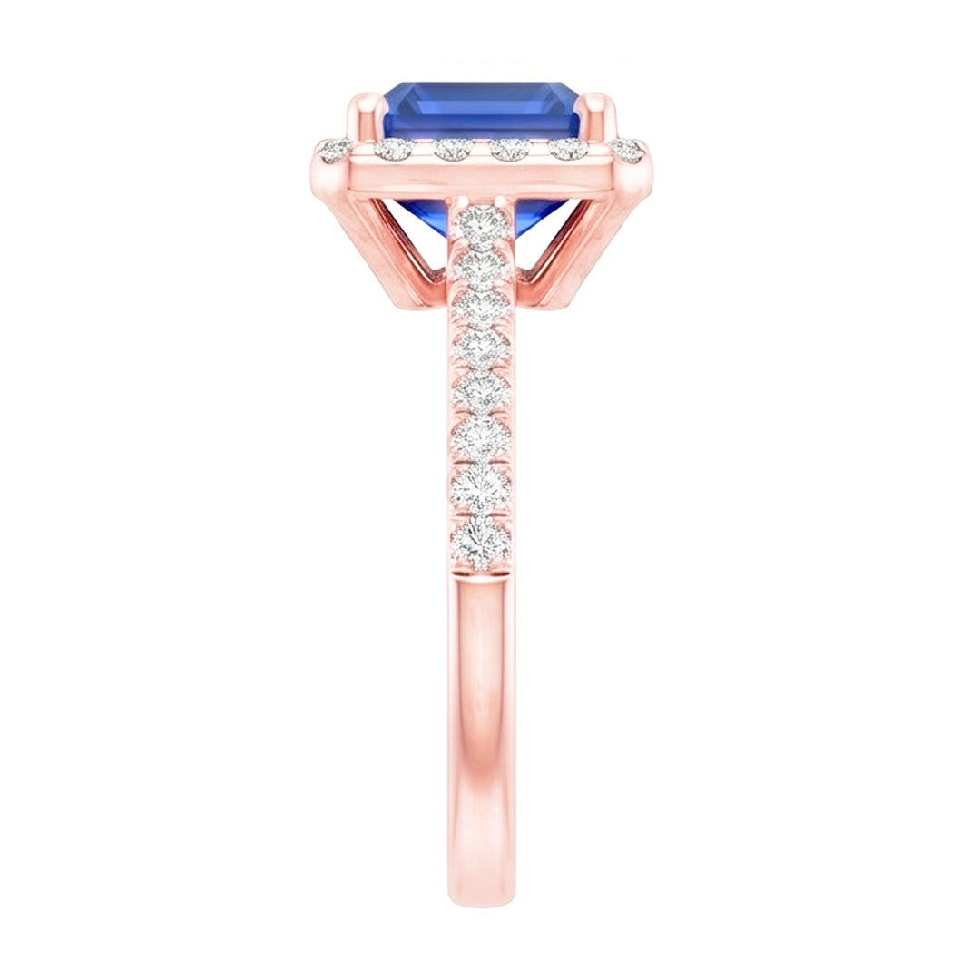 Natural Sapphire Ring 5.25ct - Rose Gold 14K