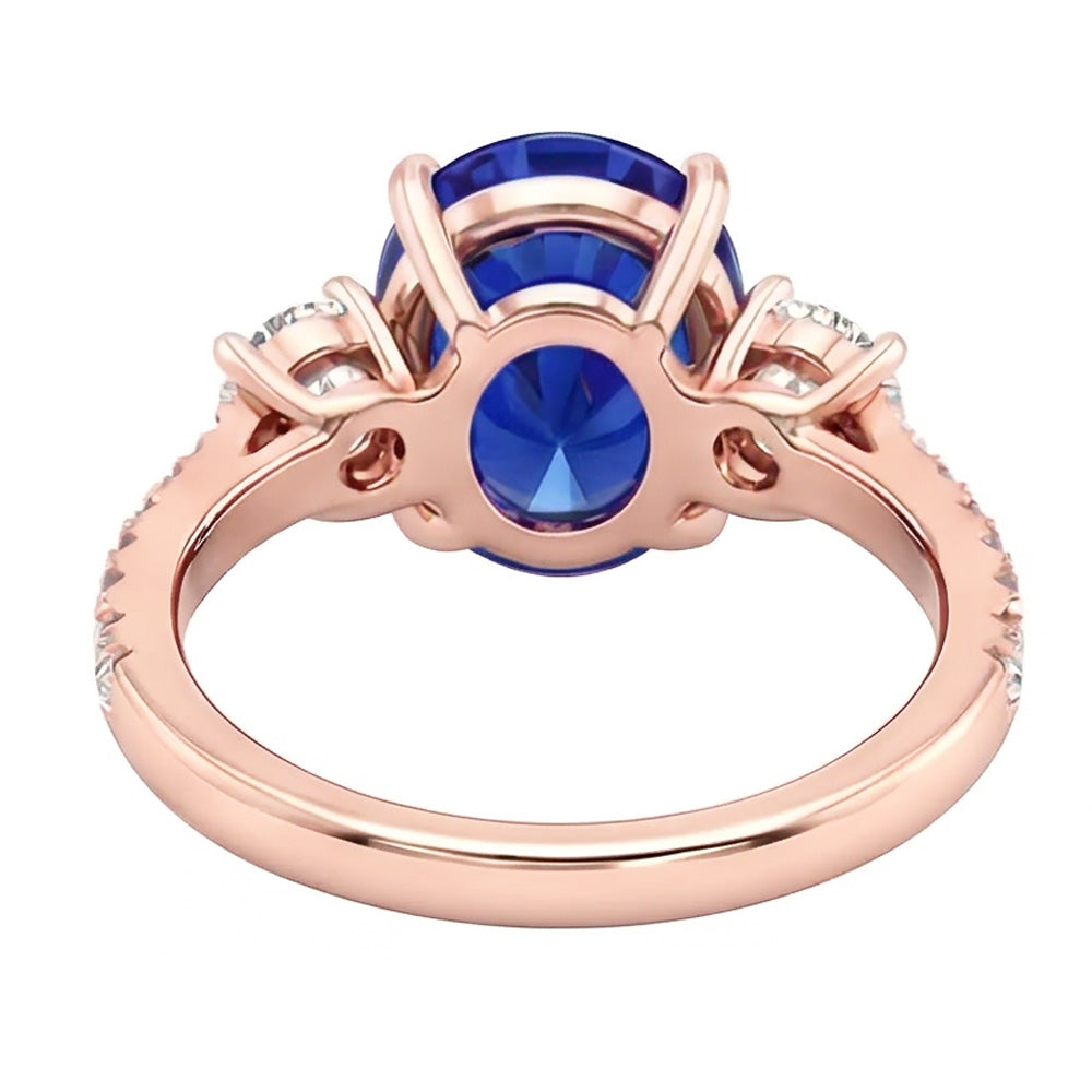 Natural Sapphire Ring 5ct - Rose Gold 14K