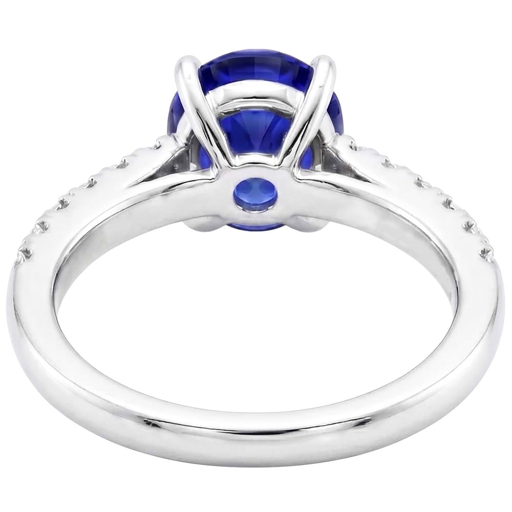 Natural Sapphire Ring 5ct - White Gold 14K