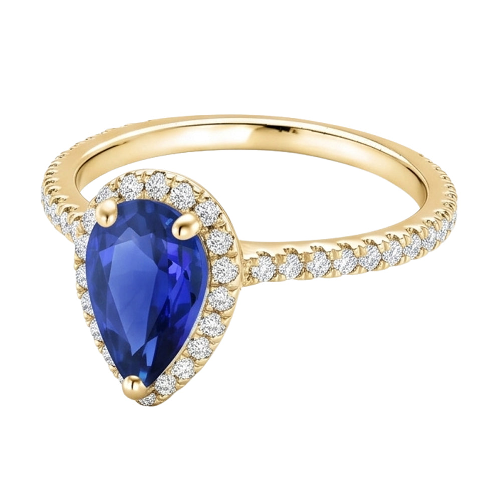 Natural Sapphire Ring 5ct - Yellow Gold 14K