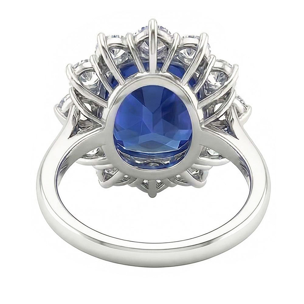 Natural Sapphire Ring 6ct - White Gold 14K