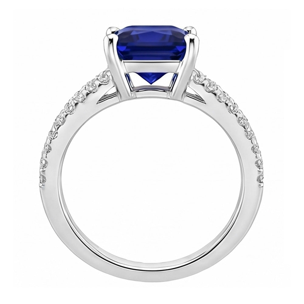 Natural Sapphire Ring 6ct - White Gold 14K