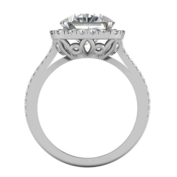 Natural 7 Carat Radiant Diamond Halo Ring - Halo Ring-harrychadent.ca