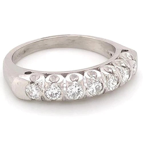 Natural Diamond Anniversary Band 1.40 Carats F Vs1 White Gold Jewelry New