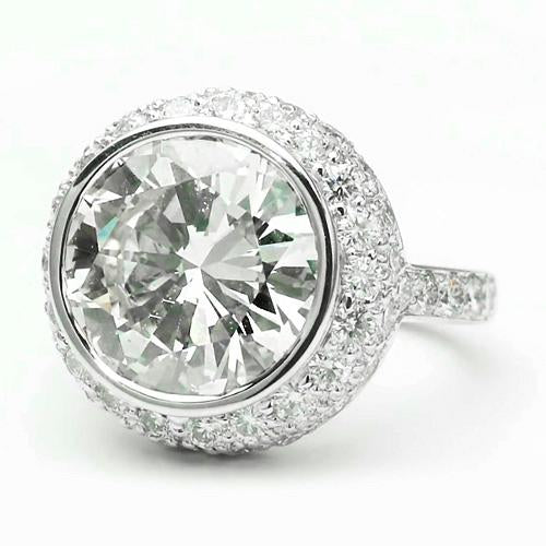 Natural Diamond Engagement Halo Ring 3.34 Carats Round Diamonds White Gold 14K Jewelry