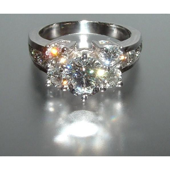 Natural Diamond Engagement Ring And Band Set 4.76 Carats White Gold 14K - Engagement Ring Set-harrychadent.ca