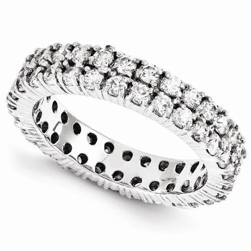 Natural Diamond Eternity Band Double Row 2.80 Carats Women Jewelry New