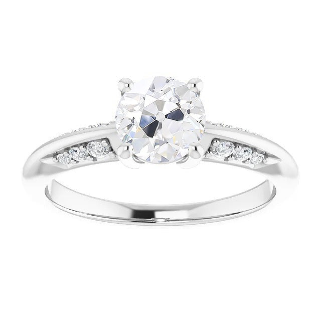 Natural Round Old Cut Diamond Anniversary Ring With Accents 3.25 Carats