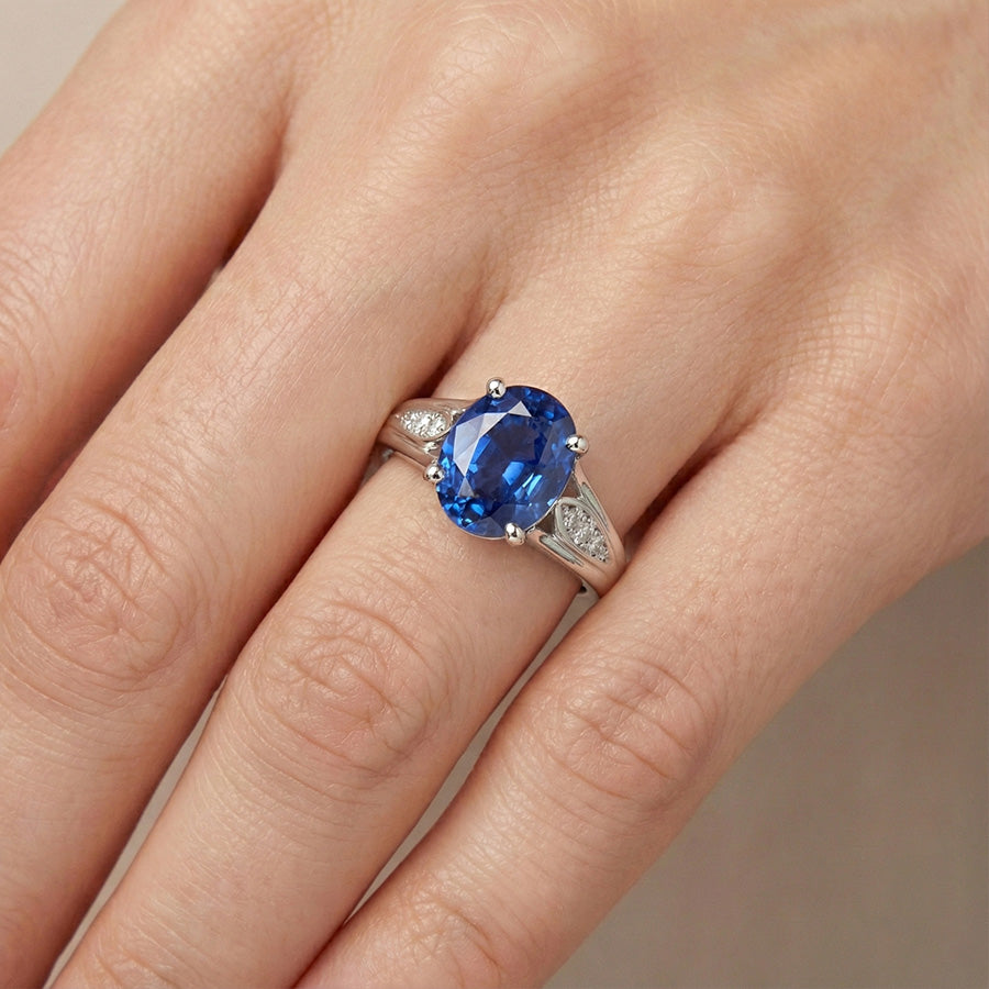 Natural Sapphire Ring 1.50ct - White Gold 14K
