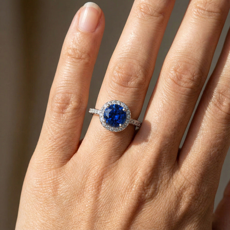 Natural Sapphire Ring 1.80ct - White Gold 14K
