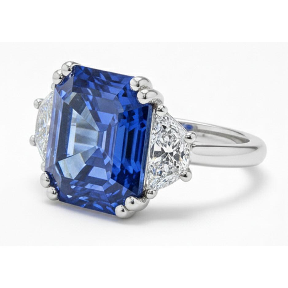 Natural Sapphire Ring 5ct - White Gold 14K