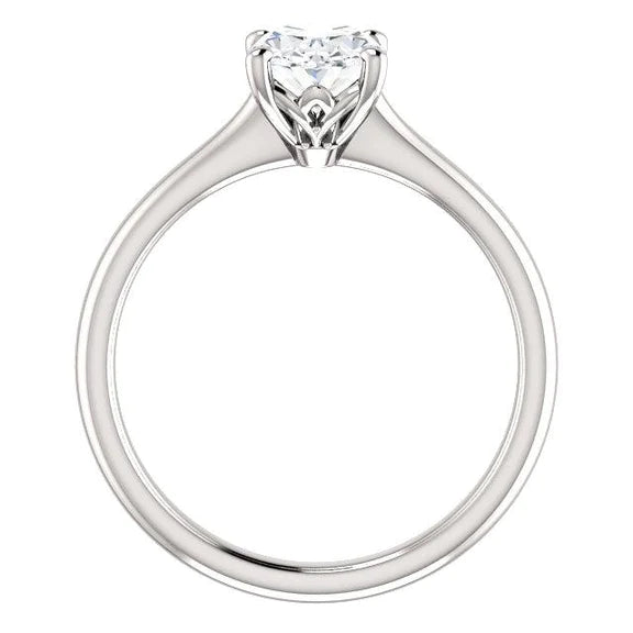 Natural Solitaire Engagement Ring 3 Carats Oval 4 Prong Setting