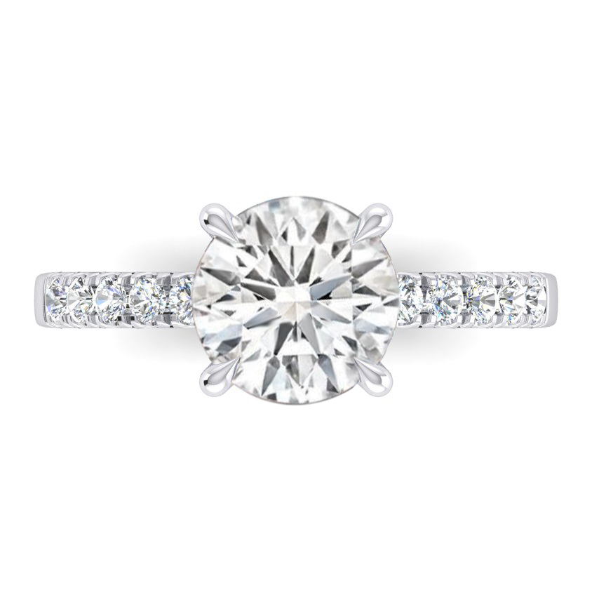 Natural Diamond Engagement Ring 2.50 Carats Round Diamonds White Gold 14K