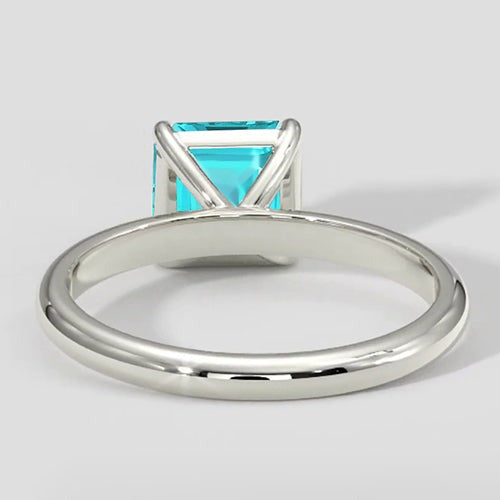 Neon Blue Paraiba Solitaire Ring