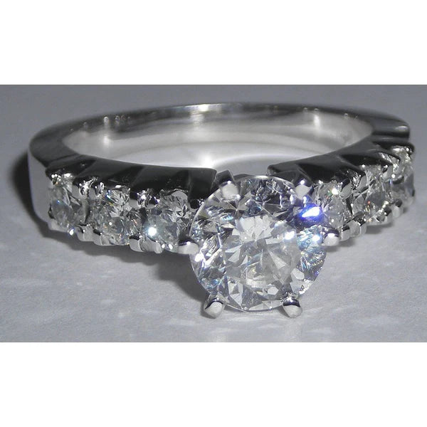 New Engagement Ring 1.61 Ct Real Diamond White Gold 14K