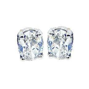 New Oval Cut Real Diamond Studs Earring 2 Carats White Gold