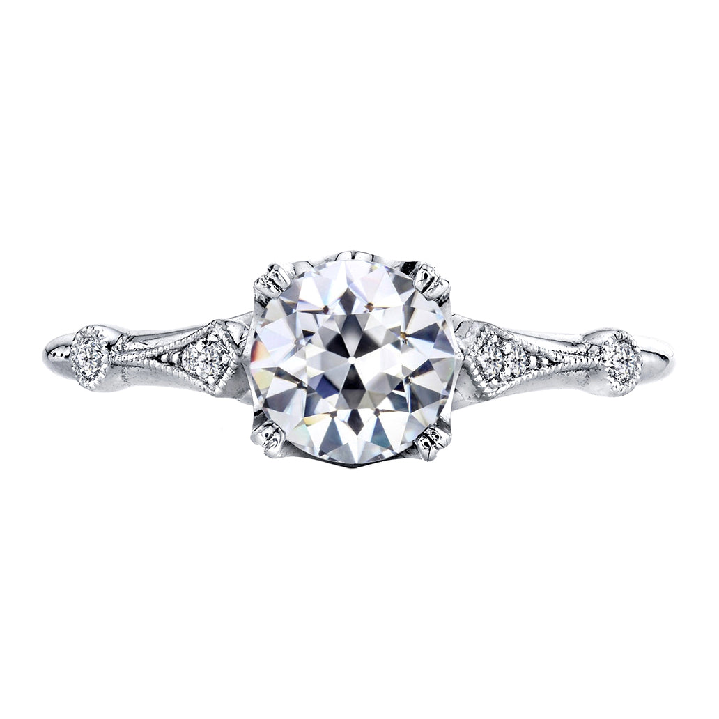Luxury Solitaire Ring with Accents 2 ct – main view