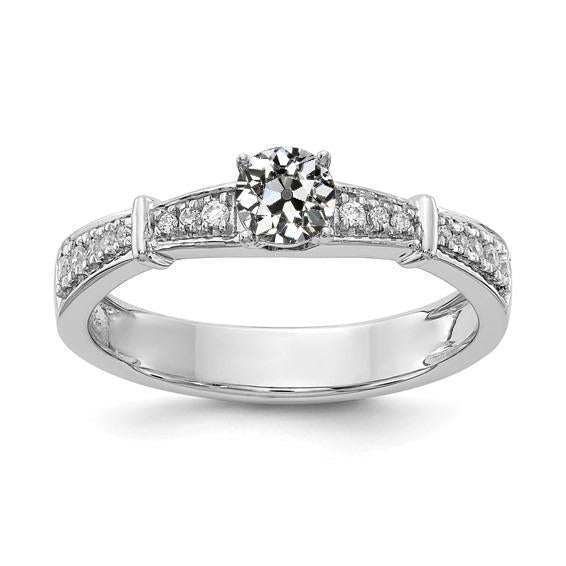 Old Miner Natural Diamond Ring With Accents Jewelry 2.50 Carats White Gold