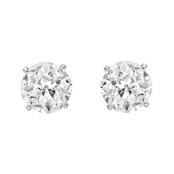 Old Miner Natural Diamond Stud Earring 1.60 Ct. White Gold 14K