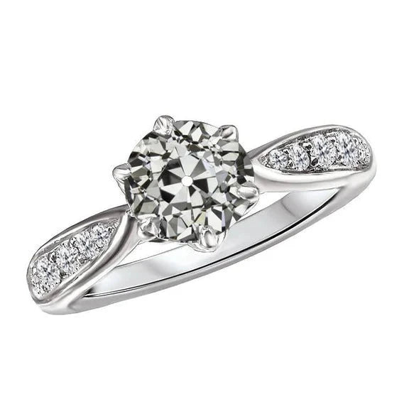 natural round diamond 3.50ct ring front view